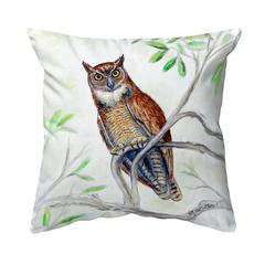 Great Horned Owl Noncorded Indoor/Outdoor Pillow 12x12