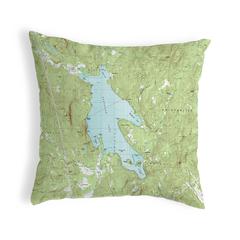 Newfound Lake, NH Nautical Map Noncorded Indoor/Outdoor Pillow 12x12