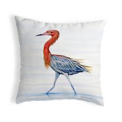 Reddish Egret Small No-Cord Pillow 11x14