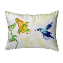 Hummingbird & Yellow Flower Small No-Cord Pillow 11x14