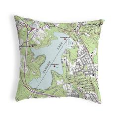 Canobie Lake, NH Nautical Map Noncorded Indoor/Outdoor Pillow 12x12