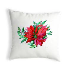 Poinsettia Small No-Cord Pillow 12x12