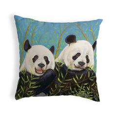 Pandas Small No-Cord Pillow 12x12