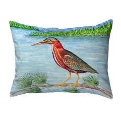 Green Heron II Small No-Cord Pillow 11x14