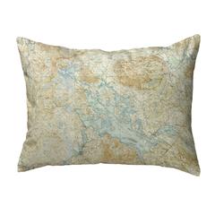 Winnipesaukee, NH Nautical Map Noncorded Indoor/Outdoor Pillow 11x14