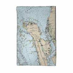 Charlotte Harbor, FL Nautical Map Kitchen Towel