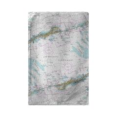 Miami to Marathon & Florida Bay, FL Nautical Map Kitchen Towel