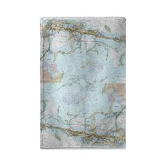 Key Largo, FL Nautical Map Kitchen Towel
