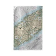 Charleston Harbor and Approaches, SC Nautical Map Kitchen Towel