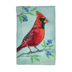 Cardinal and Blueberries Kitchen Towel