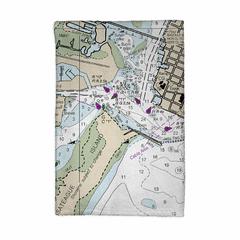 Ocean City Inlet, VA Nautical Map Kitchen Towel