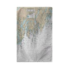 Southport - Pemaquid, ME Nautical Map Kitchen Towel
