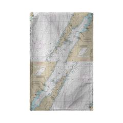 Door County, Green Bay, WI Nautical Map Kitchen Towel
