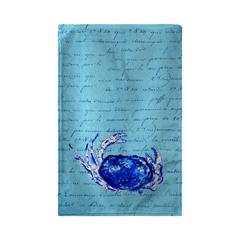 Blue Script Crab Kitchen Towel
