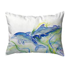Betsy's Dolphins No Cord Pillow 16x20