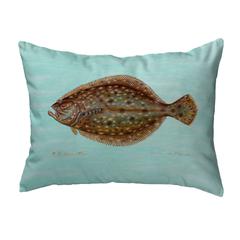 Flounder on Teal Large Noncorded Pillow