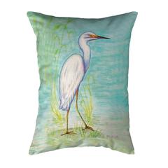 Snowy Egret No Cord Pillow 16x20
