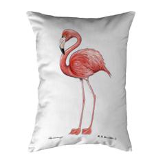 Flamingo White Background Noncorded Indoor/Outdoor Pillow 16x20