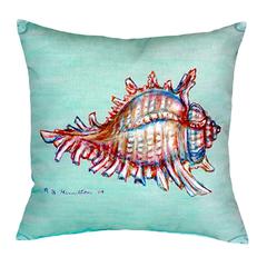 Conch - Teal No Cord Pillow 18x18