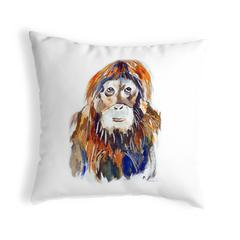 Orangutan No Cord Pillow 18x18