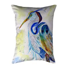 Watercolor Heron Noncorded Indoor/Outdoor Pillow 16x20
