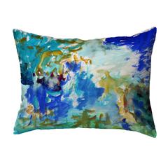 Abstract Blue Noncorded Indoor/Outdoor Pillow 16x20