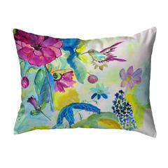 Hummingbird & Garden Noncorded Indoor/Outdoor Pillow 16x20