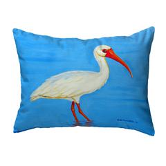 Posing White Ibis Noncorded Indoor/Outdoor Pillow 16x20