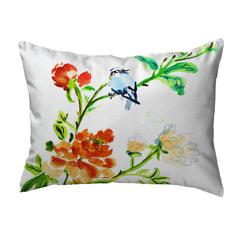 Blue Bird & Flowers No Cord Pillow 16x20