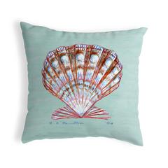 Scallop Shell - Teal No Cord Pillow 18x18