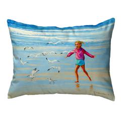 Chasing Gulls No Cord Pillow 16x20
