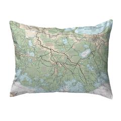 New Orleans to Calcasieu River, LA Nautical Map Noncorded Indoor/Outdoor Pillow 16x20