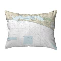 Choctawhatchee Bay, FL Nautical Map Noncorded Indoor/Outdoor Pillow 16x20