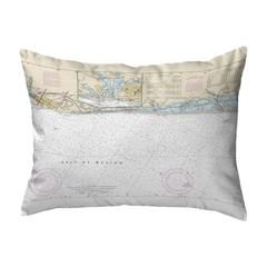 Venice to Casey Key, Florida Nautical Map Noncorded Indoor/Outdoor Pillow 16x20