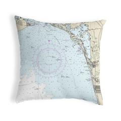 Estero Bay, Bonita Springs, FL Nautical Map Noncorded Indoor/Outdoor Pillow 18x18
