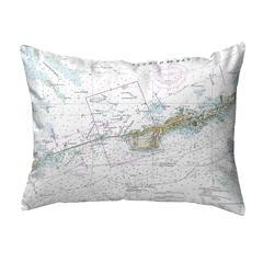 Miami to Marathon & Florida Bay, FL Nautical Map Noncorded Indoor/Outdoor Pillow 16x20