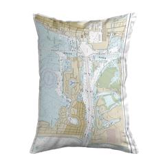 Fort Pierce Harbor, FL Nautical Map Noncorded Indoor/Outdoor Pillow 16x20