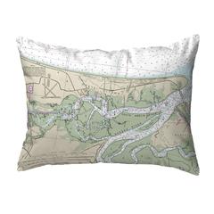 Amelia Island, FL Nautical Map Noncorded Indoor/Outdoor Pillow 16x20
