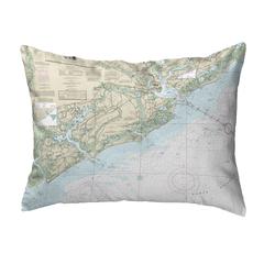Charleston Harbor and Approaches, SC Nautical Map Noncorded Indoor/Outdoor Pillow 16x20