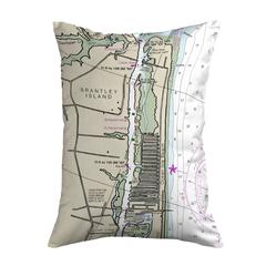 Ocean Isle, NC Nautical Map Noncorded Indoor/Outdoor Pillow 16x20