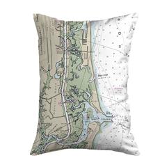 Sunset Beach, NC Nautical Map Noncorded Indoor/Outdoor Pillow 16x20
