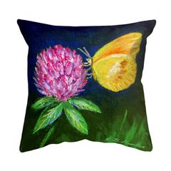 Sulphur Butterfly & Clover Large Noncorded Pillow 18x18
