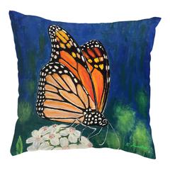 Monarch & Flower Large Noncorded Pillow