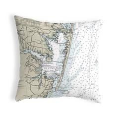 Fenwick Island to Chincoteague Inlet, VA Nautical Map Noncorded Indoor/Outdoor Pillow 18x18