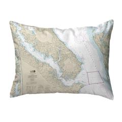 Chesapeake Bay, MD Nautical Map Noncorded Indoor/Outdoor Pillow 16x20