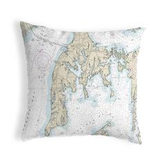 Kent Island, MD Nautical Map Noncorded Indoor/Outdoor Pillow 18x18