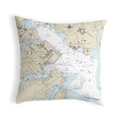 Annapolis - USNA, MD Nautical Map Noncorded Indoor/Outdoor Pillow 18x18