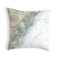 Little Egg Inlet to Hereford Inlet - Avalon, NH Nautical Map Noncorded Indoor/Outdoor Pillow 18x18