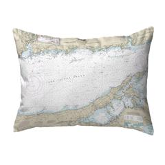 Long Island Sound - Eastern Part, NY Nautical Map Noncorded Indoor/Outdoor Pillow 16x20
