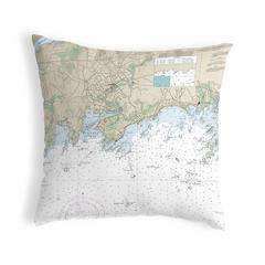 Branford Harbor - Indian Neck, CT Nautical Map Noncorded Indoor/Outdoor Pillow 18x18